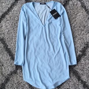 Missguided Blue Long Sleeve Dress Size 12